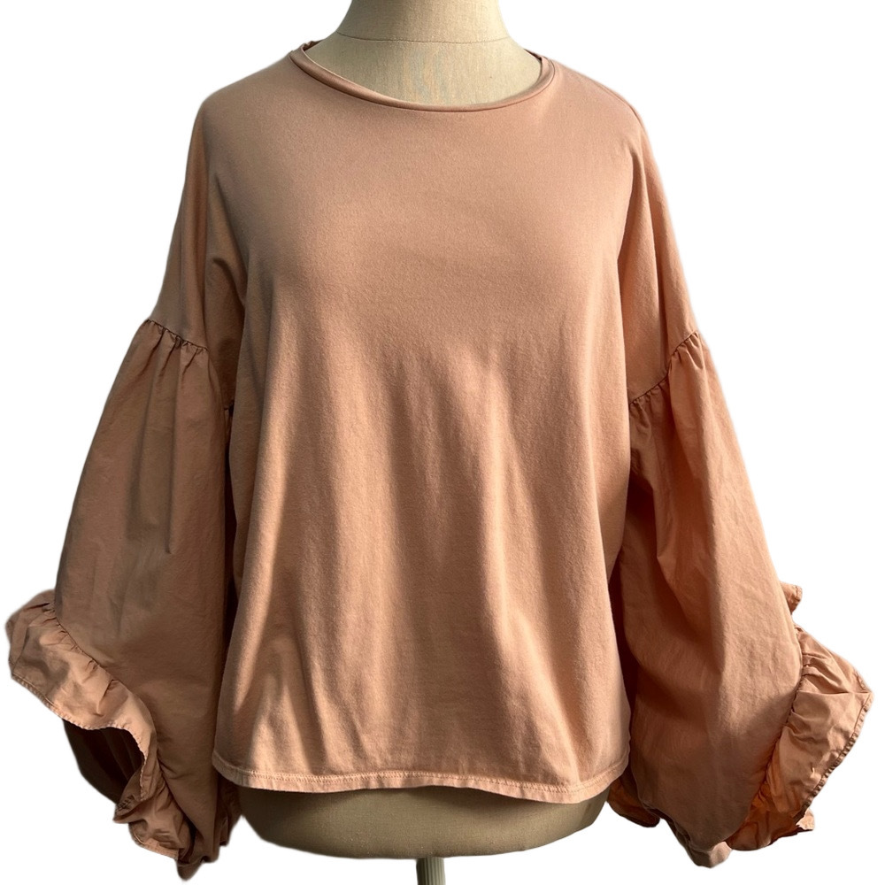 Zara Trafaluc Balloon Sleeve Top - Size Small